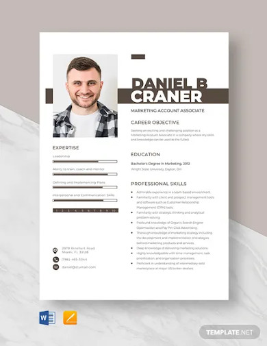 marketing account associate resume template