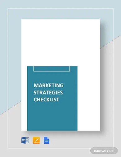 marketing strategies checklist template