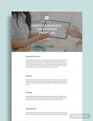 medical business proposal template