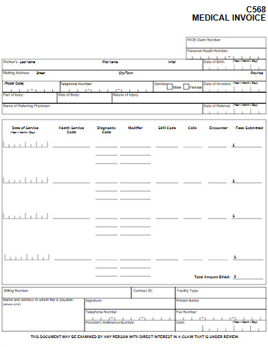 medical invoice in pdf