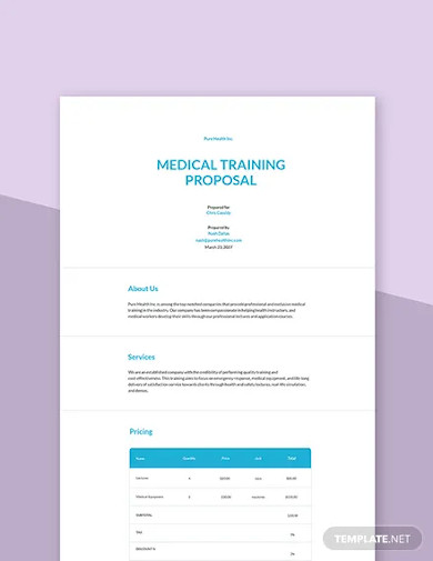 medical training proposal template