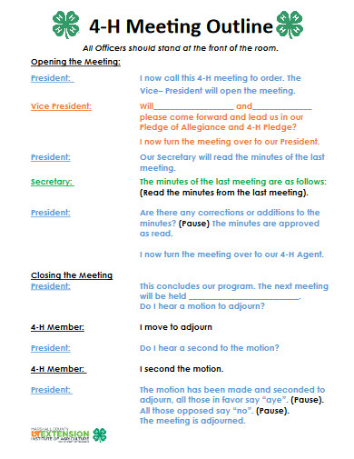 meeting outline template
