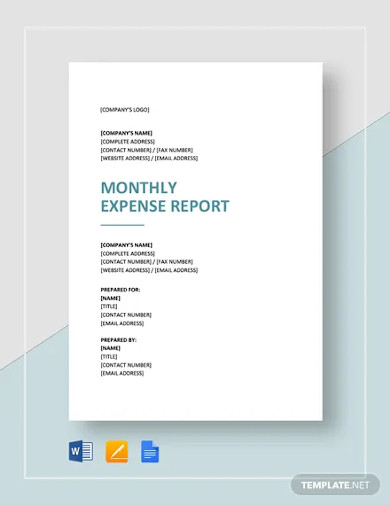 Monthly Expense Report Template