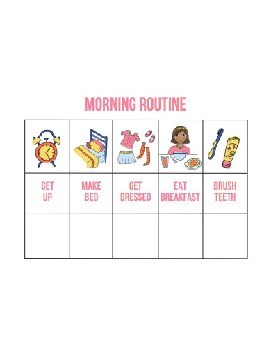 morning routine planner in pdf