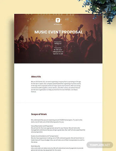 music event proposal template