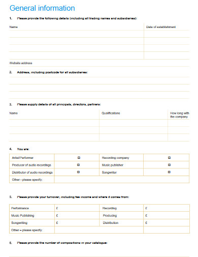 music proposal form