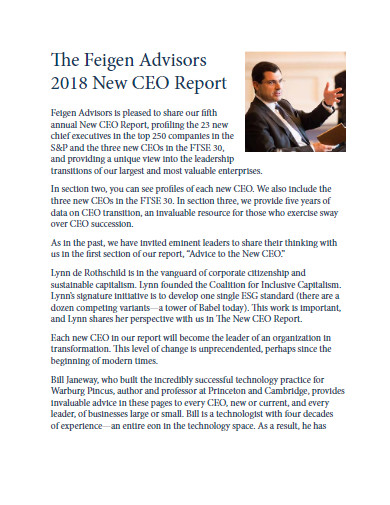 new ceo report