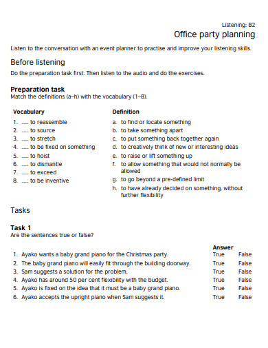 office party planning template