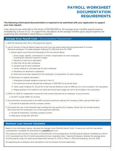 Payroll Worksheet - 10+ Examples, Format, Pdf | Examples