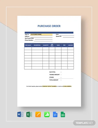 Free 24 Purchase Order Form Examples Templates Pdf Google Docs Excel Word Numbers Pages Editable Pdf Examples