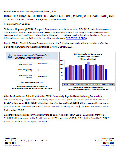 Quarterly Financial Report Template