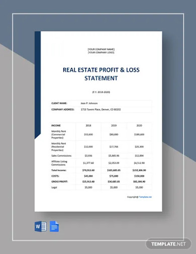 Profit and Loss Statement 34  Examples Format Word Pages How to
