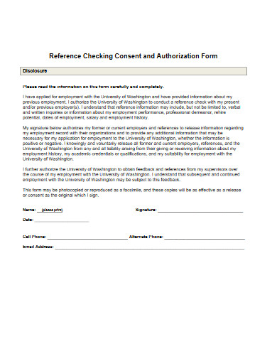 reference checking consent form