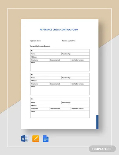 Reference Checking Form - 10+ Examples, Format, Sample | Examples