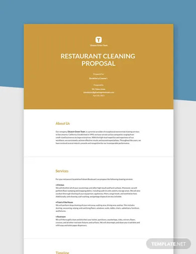 restaurant cleaning proposal template