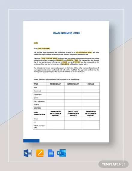 salary increment letter template