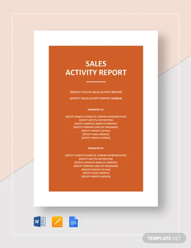 Sales Activity Report Template