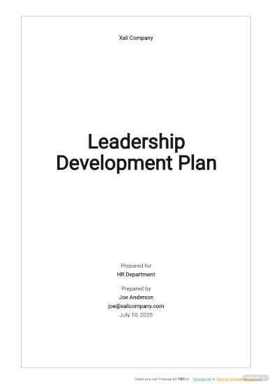Sample Leadership Development Plan Template