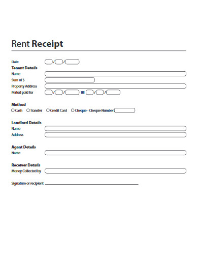 sample rent receipt
