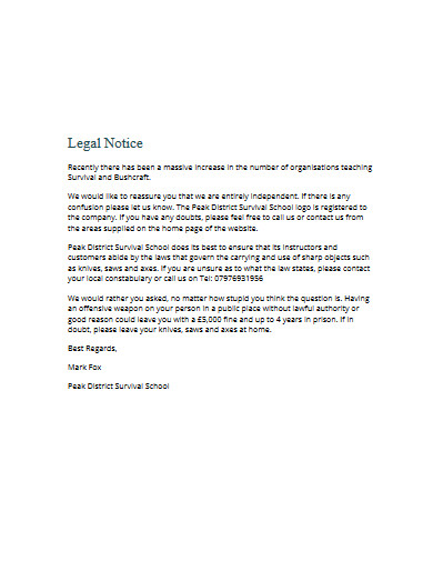 school legal notice