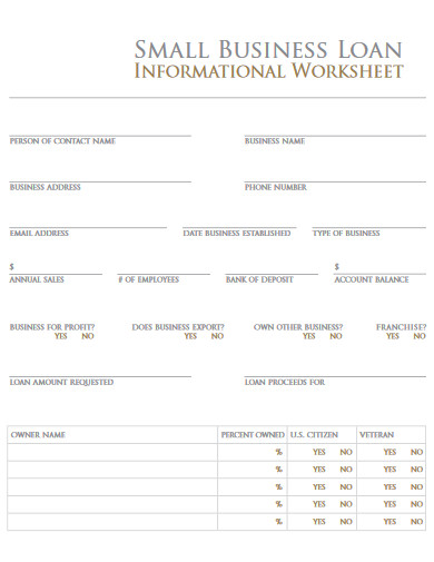 small business loan worksheet