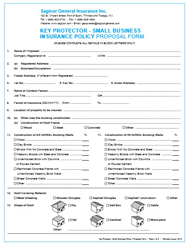 Small Business Proposal Form