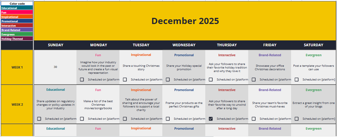 SocialBees Social Media Content Calendar
