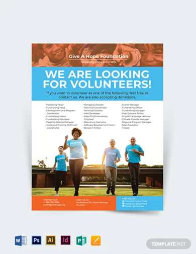 volunteer charity flyer template