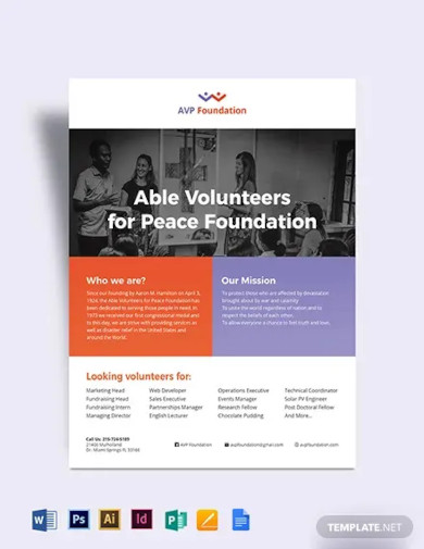 3 Volunteer Flyer Examples In Ms Word Psd Ai Publisher Pages Indesign Google Docs Examples