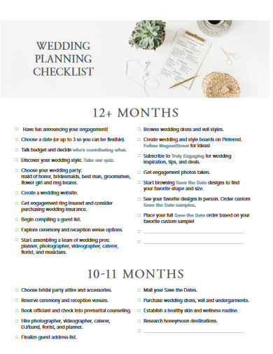 wedding event planning checklist