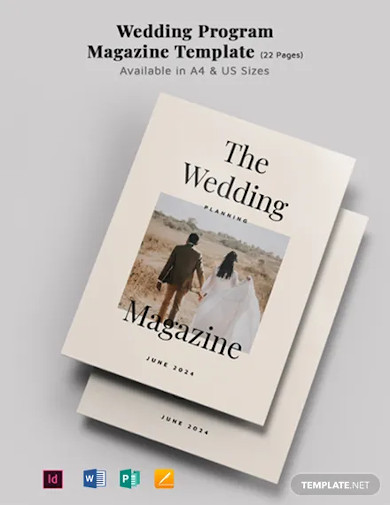 wedding program magazine template