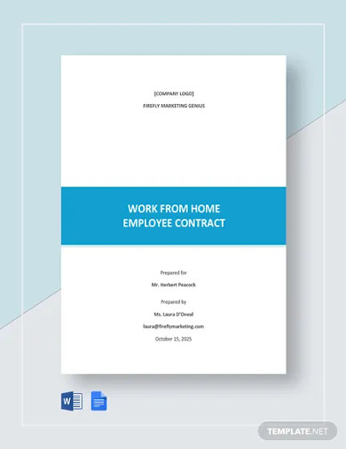 work from home employee contract template