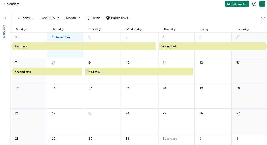 Wrikes Content Calendar for Projects