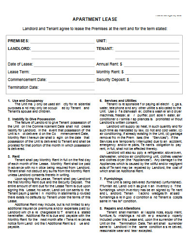 Apartment Lease Agreement - 10+ Examples, Format, Pdf | Examples