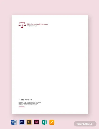 Attorney at Law Letterhead Template