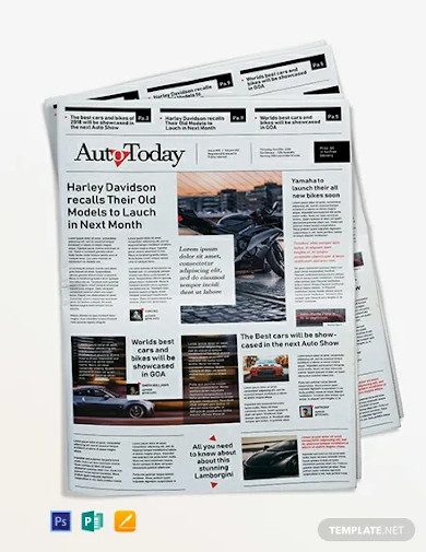 automobile newspaper template