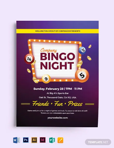 bingo game flyer template