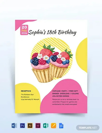 birthday flyer template