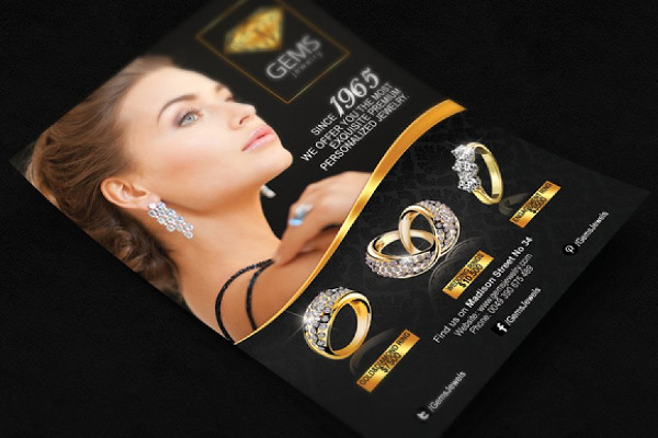 black gold jewelry flyer