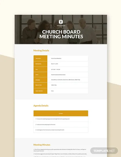 church board meeting minutes template