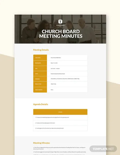 Church Board Meeting Minutes Template