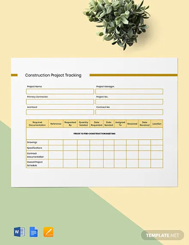 Construction Project Tracking Template