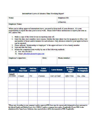 employee absence time tracking report