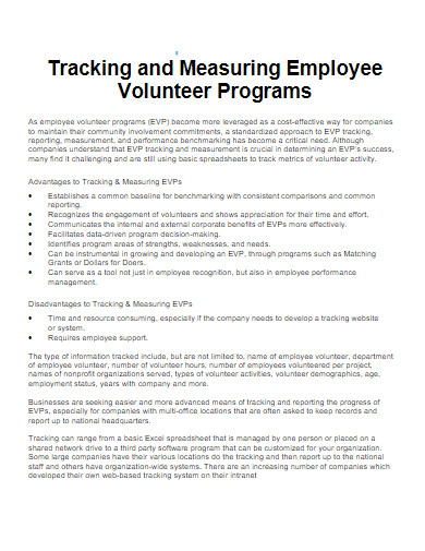 employee volunteer programs tracking