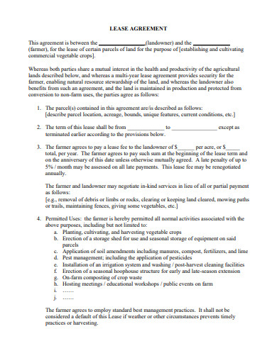 Farm Lease Agreement - 10+ Examples, Format, Pdf | Examples