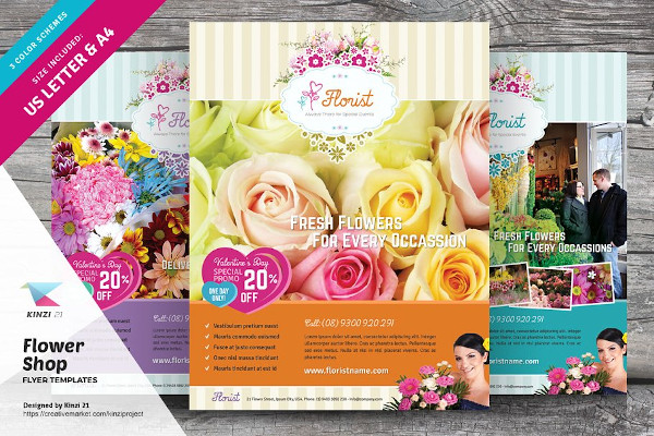 flower shop flyer template design