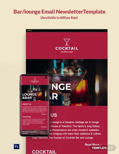free bar email newsletter template