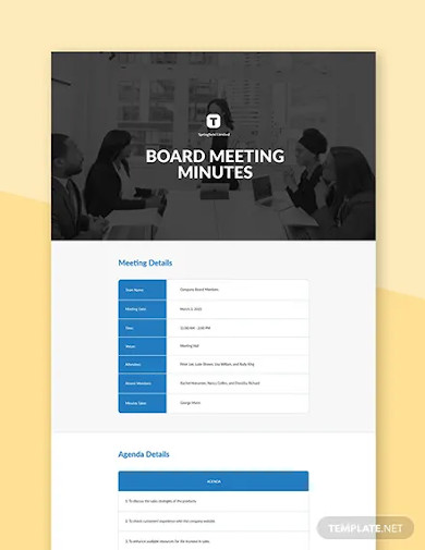 Free Board Meeting Minutes Template