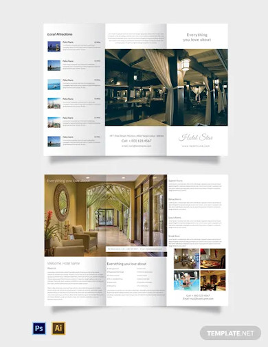 Free Luxury Hotel Tri Fold Template