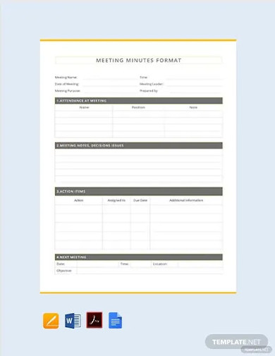 Free Meeting Minutes Format Template